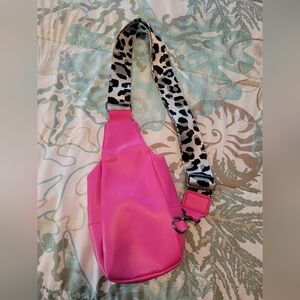 Hot pink sling bag